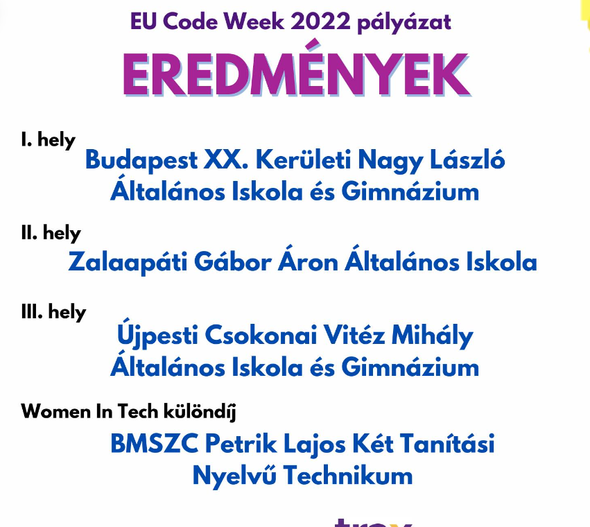  "Women in tech" különdíj!